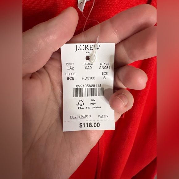 NWT J.Crew Factory Juliette Collarless Sweater Blazer – Size Small Red-Orange | - Picture 8 of 12